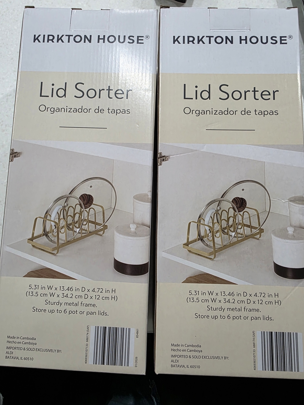 Kirkton House Gold Lid Sorter - 6-Pot Capacity Qty 2